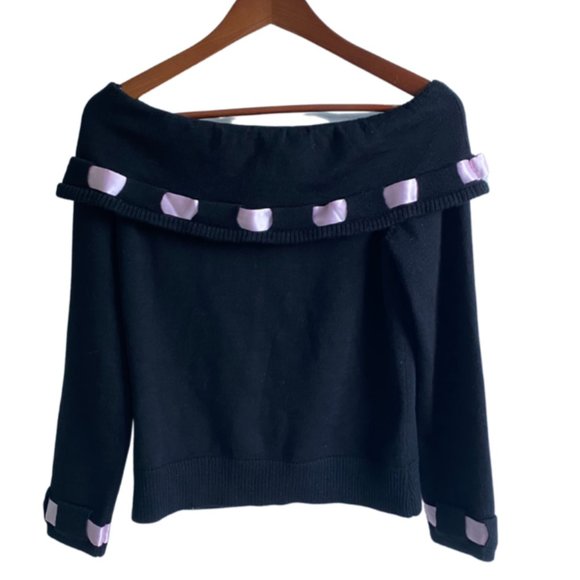 Pink Satin Ribbon Sweater - Picture 1 of 7